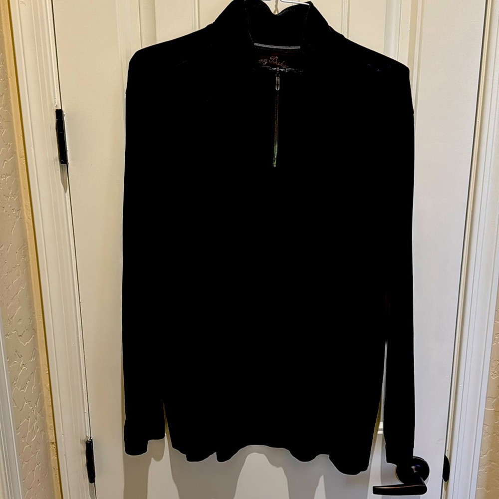 Men’s Black 1/4 zip Tommy Bahama Shirt XL